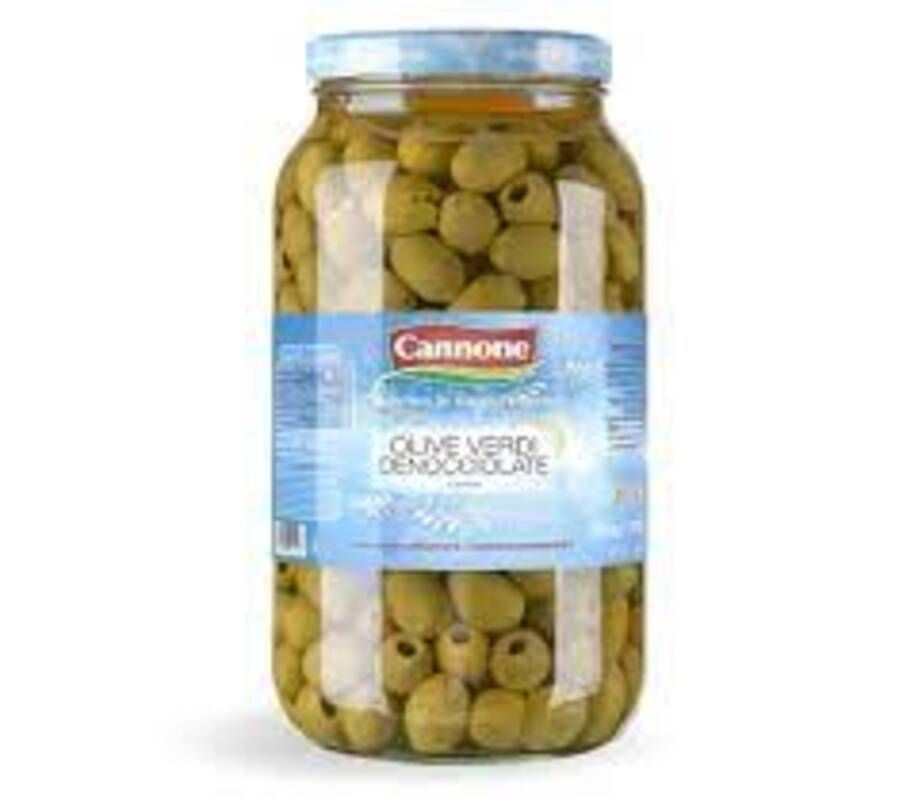 CANNONE OLIVE VERDI INTERE VASO VETRO 2,9 KG / 1,7 KG SGOCCIOLATO